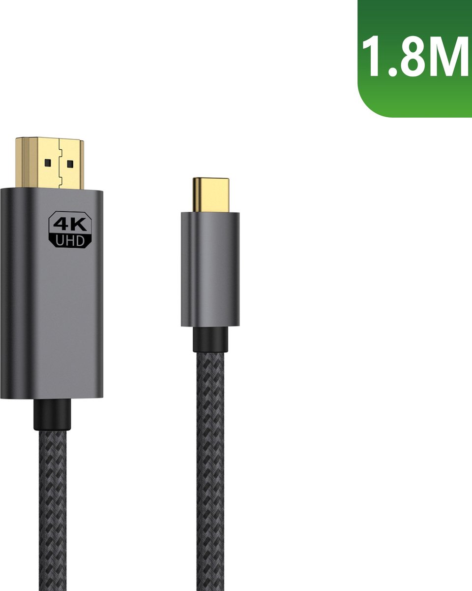 Rixus RXHU15 USB-C To HDMI Cable Premium 4K 1.8m Space Gray