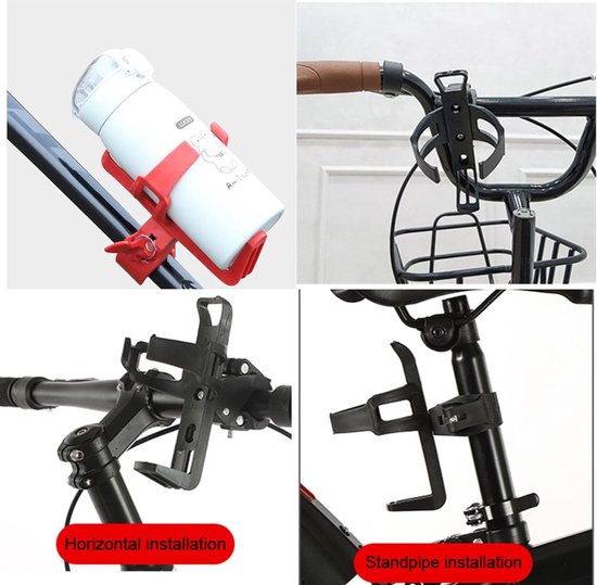 Drinkfleshouder - Fiets Bidonhouder - Fietsaccessoires - Fietsstandaard - Rood - Lichtgewicht en stevig eenvoudig in de gewenste richting te verstellen, geen schroeven nodig en eenvoudige installatie geschikt voor motorfietsen en fiet — afbeelding 3