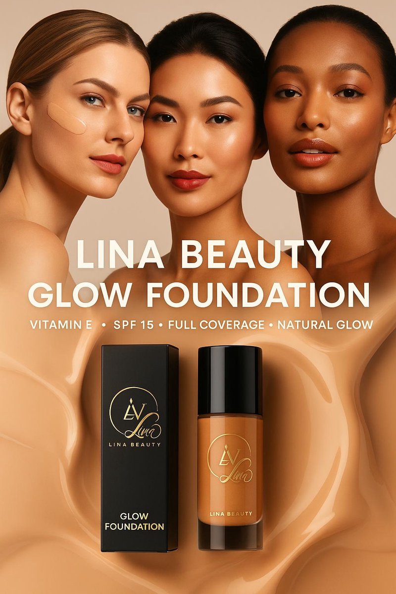 Glow Liquid Foundation – Vitamine E – Stralende Finish – Langhoudend – Vegan – Lina Beauty