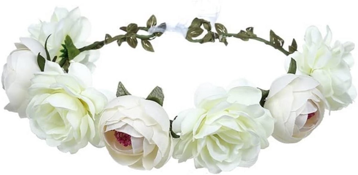 Boho Bloemenkroon Hoofdband voor Bruidslook - Haaraccessoire voor Vrouwen en Meisjes