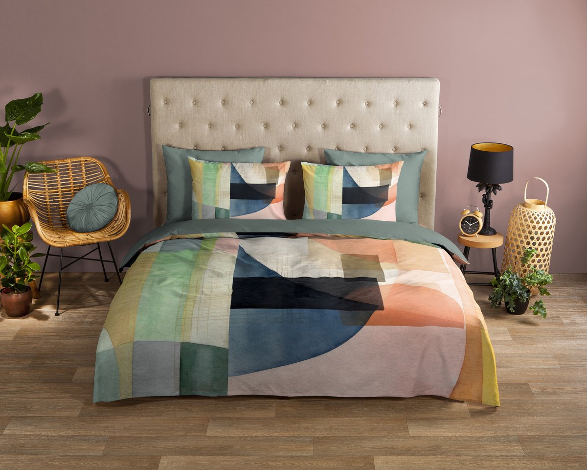 Good Morning dekbedovertrek modern / abtract - 2 persoons 200x200/220 cm - Multi - 100% Katoen renforce