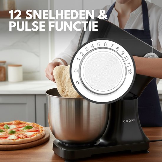 Keukenmachine Plus - Keukenrobot - Foodprocessor met 12 standen - Keukenmixer met RVS kom - 4,5L - COOK-IT van COOK-IT — afbeelding 3