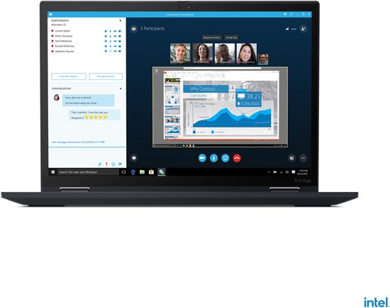 Lenovo ThinkPad X13 Yoga Gen 2 (Intel) Intel® Core™ i5-1135G7 Hybride (2-in-1) (13.3") Touchscreen WUXGA 16 GB 512 GB SSD Windows 11 Pro Engels Zwart - Lenovo - Hoofdafbeelding
