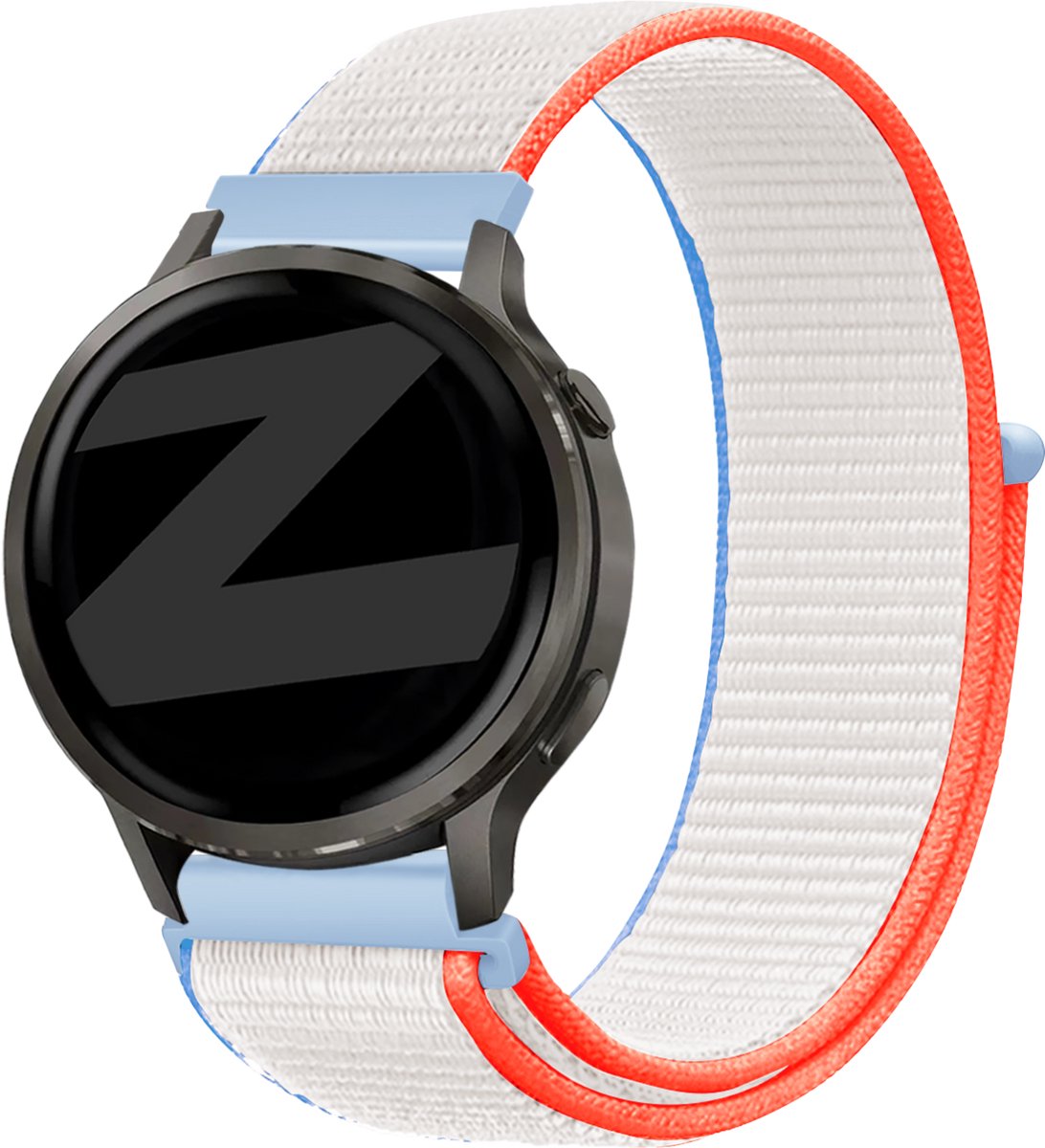 Bandz Nylon loop bandje (18mm) - Geschikt voor Garmin Vivoactive 4s / Vivomove 3s / Venu 2s / Venu 3s / Forerunner 255s / Forerunner 265s / Venu 4 - 41mm - Melk wit