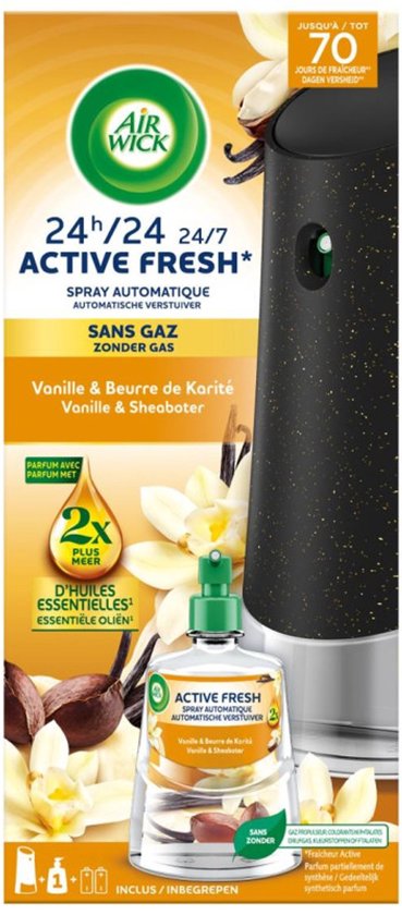 Kit de démarrage pour désodorisant automatique Air Wick Active Fresh - Vanille et chèvrefeuille