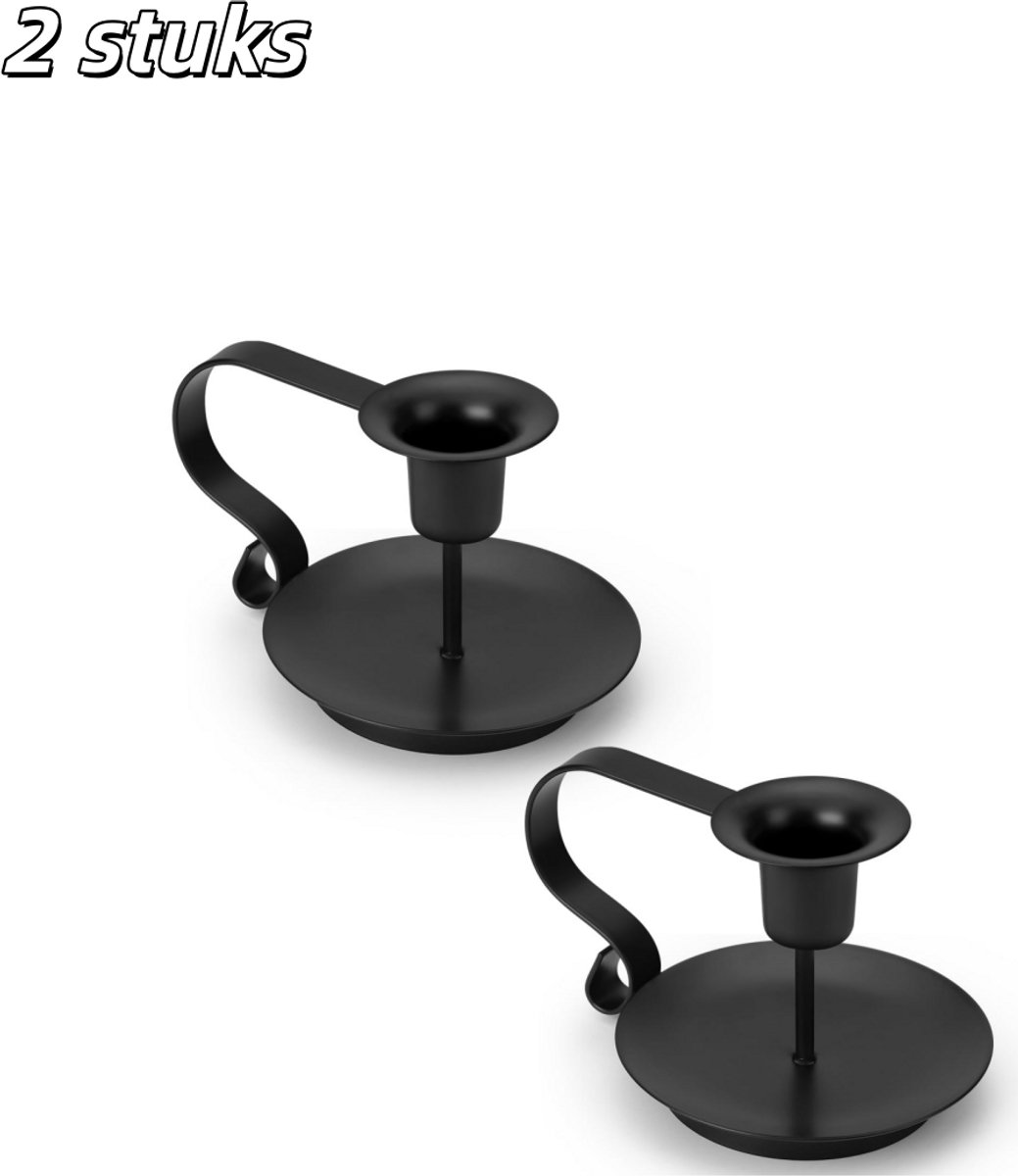 2 stuks - Kandelaars - Metalen conisch - Vintage stijl - Geschikt voor bruiloft, feestelij