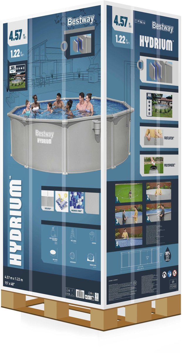 Bestway Hydrium kit piscine à paroi en acier - Ø 457 x 122 cm