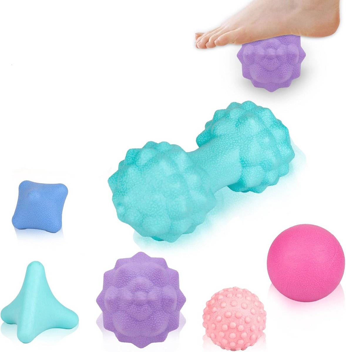 Massagebal voor Myofasciale Release en Triggerpointtherapie - 6-delige Set