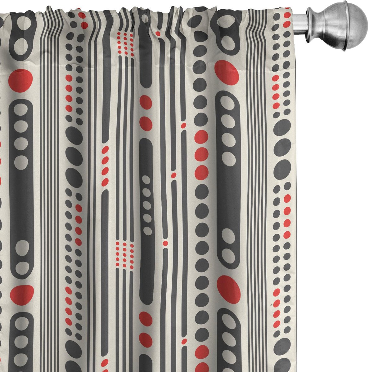ABAKUHAUS Moderne geometrische gordijnen – 2-delige set 75×175 cm microvezel Anthrazit