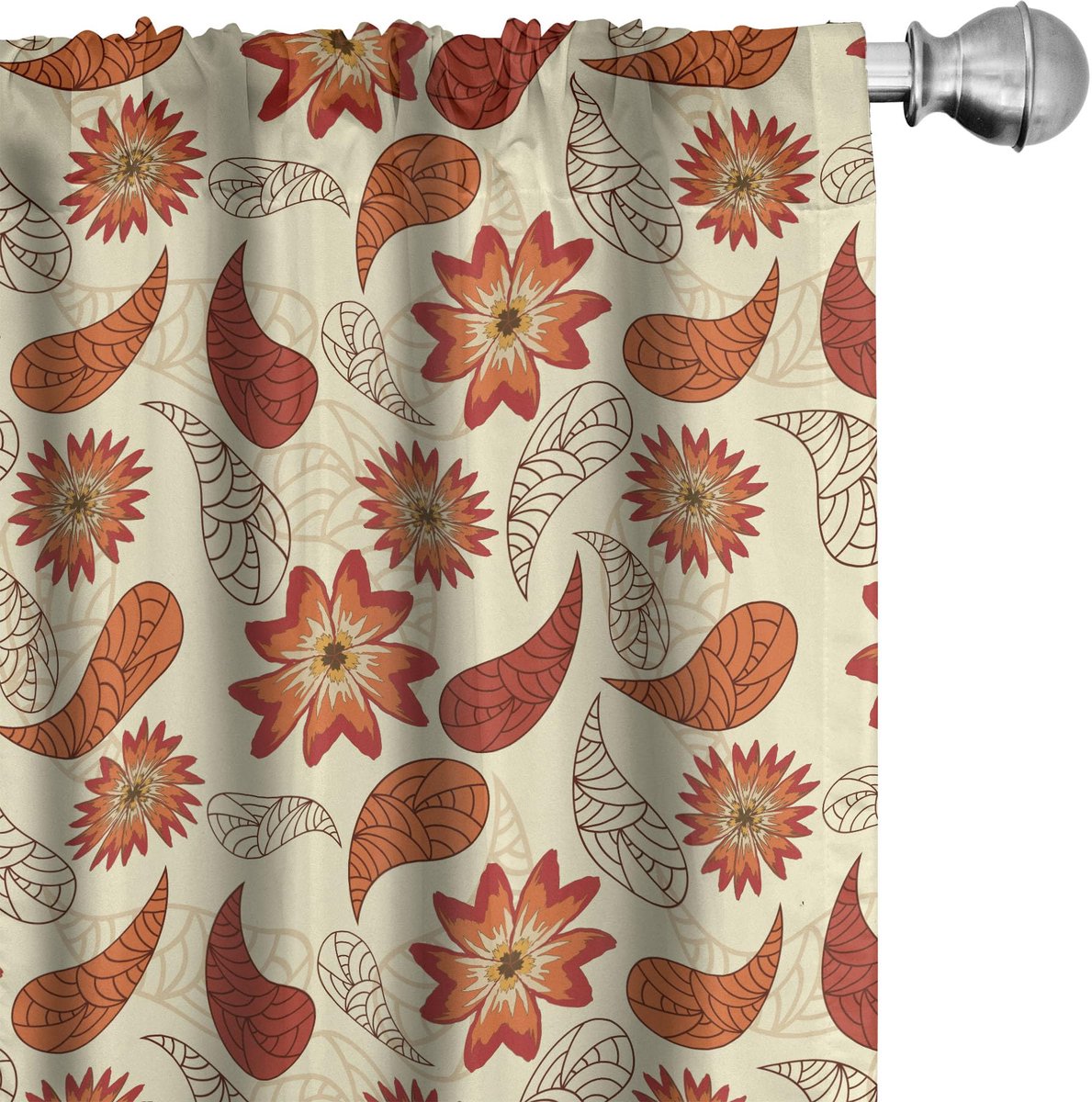 ABAKUHAUS – Gordijnen – 2x75x175 cm – oranje-rood-perzik – microvezel