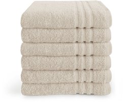 Byrklund handdoeken 70x140 - set van 5 - 100% Katoen - Hotelkwaliteit - Zacht en Absorberend - Beige / Zand