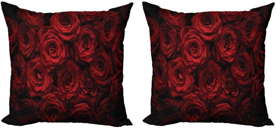 ABAKUHAUS Housse de coussin 60x60 cm – Gouttes – Recto-verso Rouge/Zwart