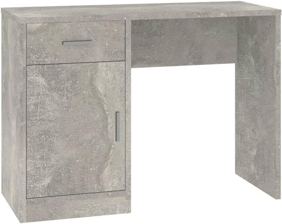 Bureau met kast en lade - 100x40x73cm - Houten tafel - Smoked oak