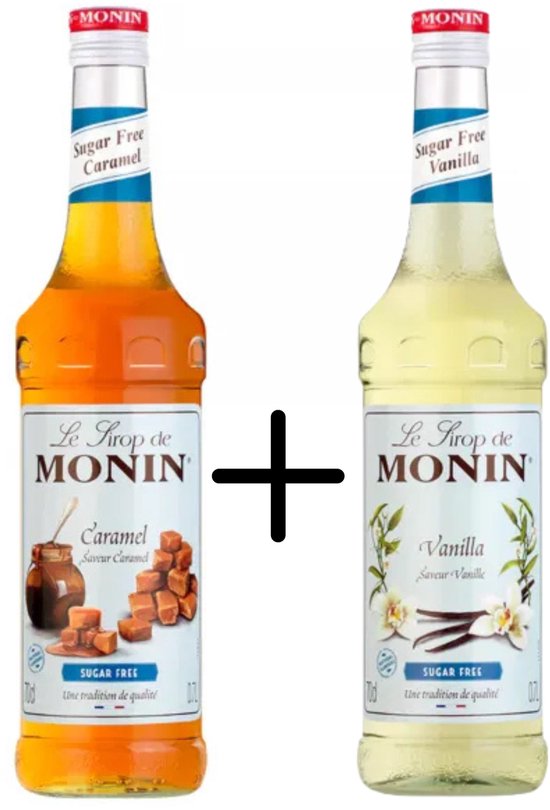 Monin Siroop Caramel suikervrij + Vanille Suikervrij