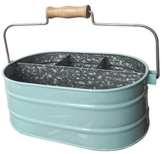 Verstevigd Metaal Caddy met 4 Compartimenten - Rustieke Boerderij Keuken, Binnen-Buiten Picknick Bestek, Multifunctionele Opslag Tray — afbeelding 5