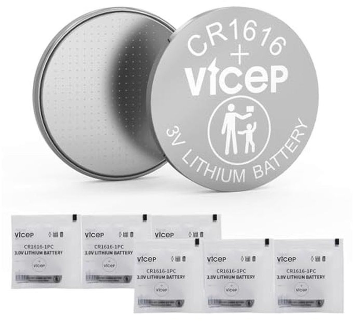 6-pack CR1616 Lithiumbatterijen 3V Knoopcel voor Autosleutels, Horloges en Meer