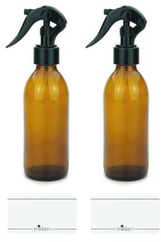 Oputec 10 x 30 ml spuitflessen van glas met verstuiver 10 etiketten, heldere glazen flessen met fijne sproeikop, kleine pompspray-fles