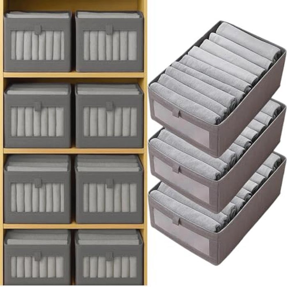 Opvouwbare Ladeverdeler Set voor Kleding en Accessoires - 3 Stuks