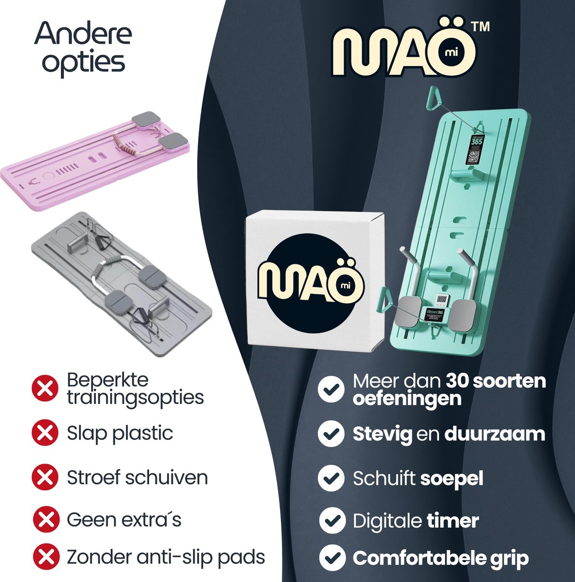 Maomi Pilatesboard MAX Multi-functioneel Fitness Board met - afbeelding 3