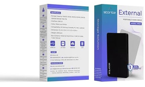 Externe harde schijf 500GB - Draagbare USB 3.0 HDD voor Laptop, PC, Mac, en Gameconsoles — afbeelding 2