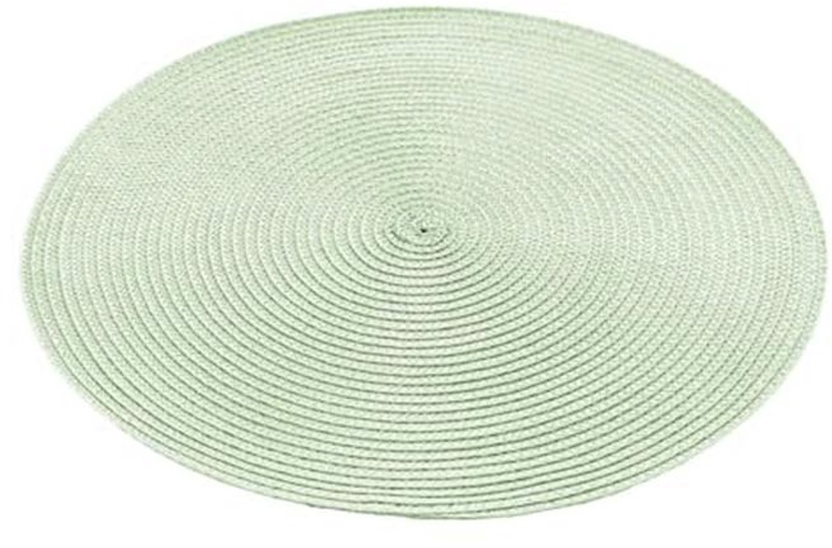 Ronde Placemat Set van 4 - Afwasbare Tafelmats in Limoengroen