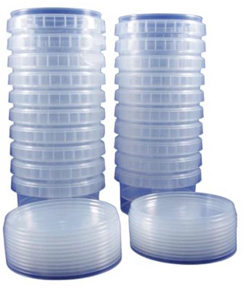 Universele kunststof dozen met deksel - 20 stuks, rond, 240 ml
