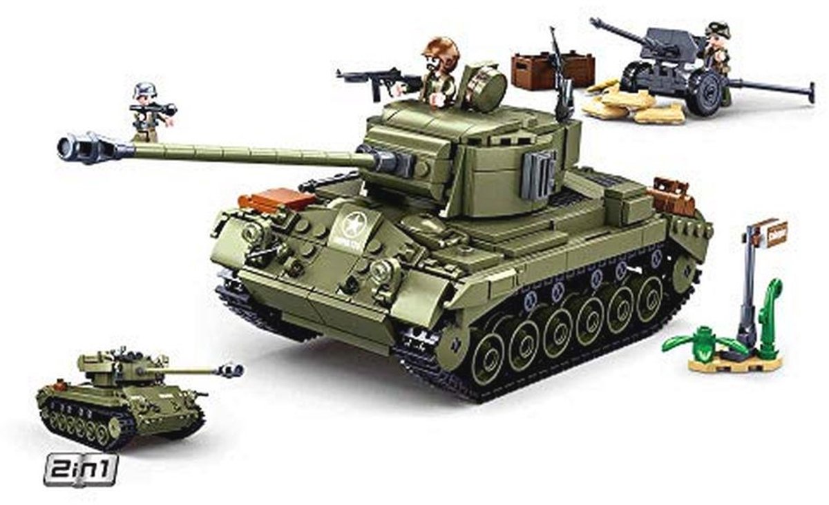 WWII Pershing Medium Tank 2-in-1 Bouwset - Multicolor