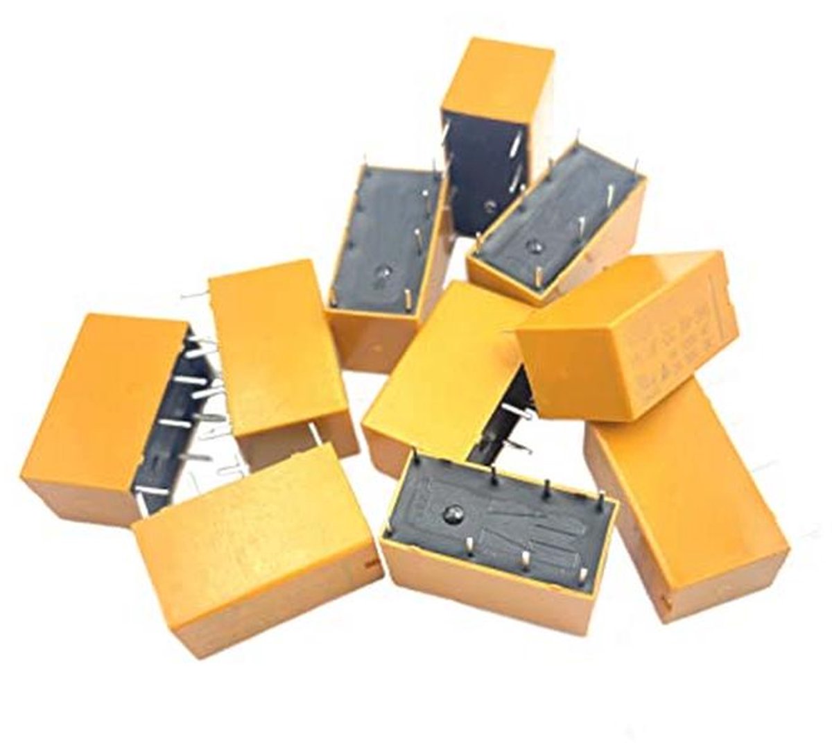10 Stuks 8-Pins DPDT DC Micro Relais voor PCB