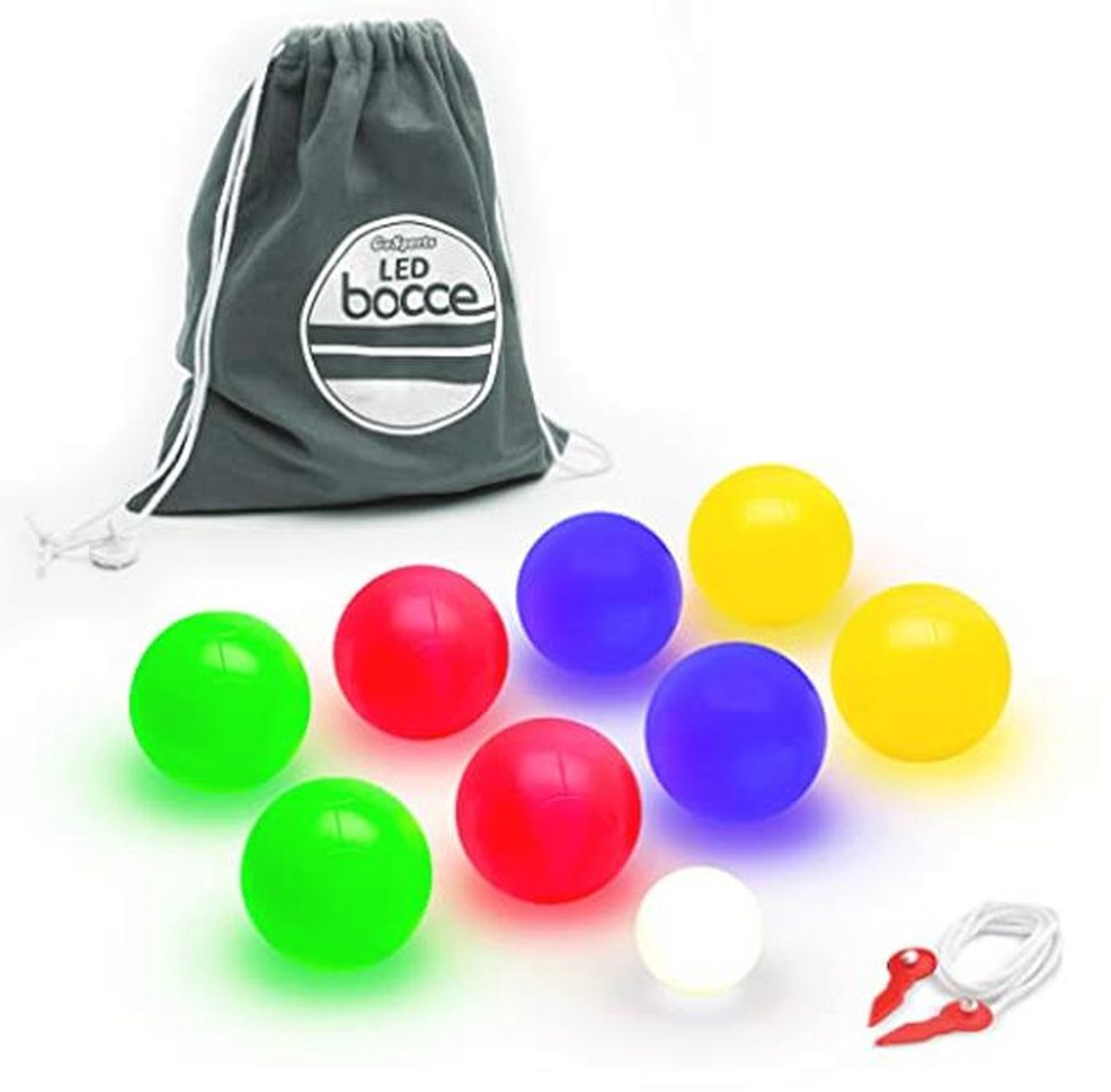 Bocce Sets met 8 Ballen, Pallino, Koffer en Lichtgevende LED Optie