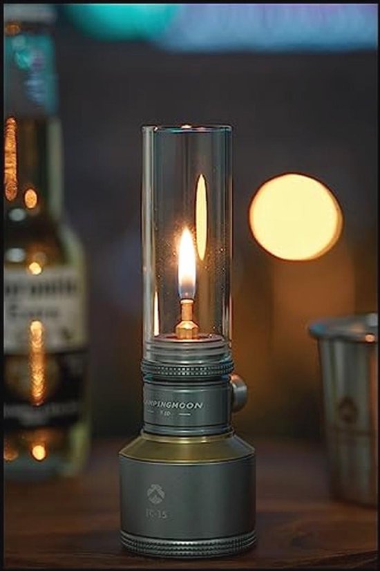 Campinggas Lantaarn met Houten Koffer en Lege Tank 15g — afbeelding 2