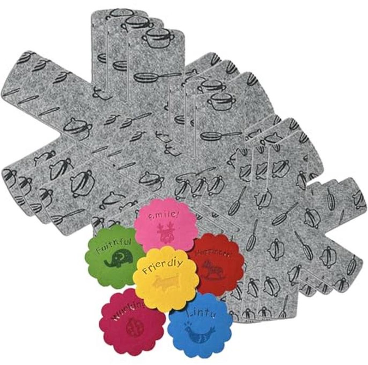 Pan en Pot Protectors Set van 9 - Voorkom Krassen en Bescherm je Keukengerei