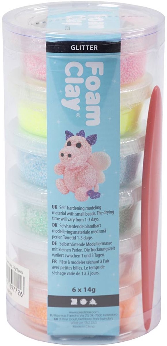 Foam Clay®, Glitter, Pastelkleuren, 14 gr, 6 Doosje — afbeelding 5