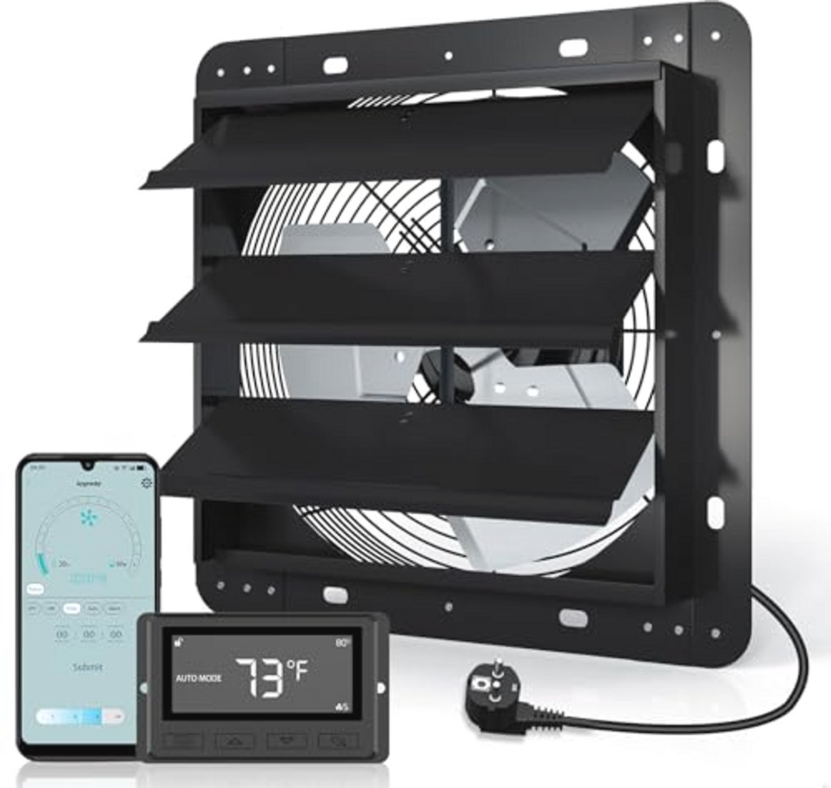 300 mm afvoerventilator met wifi-app en draaistroom EC motor voor optimale ventilatie