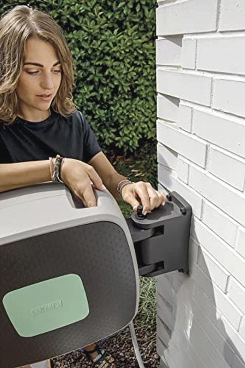 Automatische slanghaspel voor wandmontage met 35 m slang en 180° draaibaar