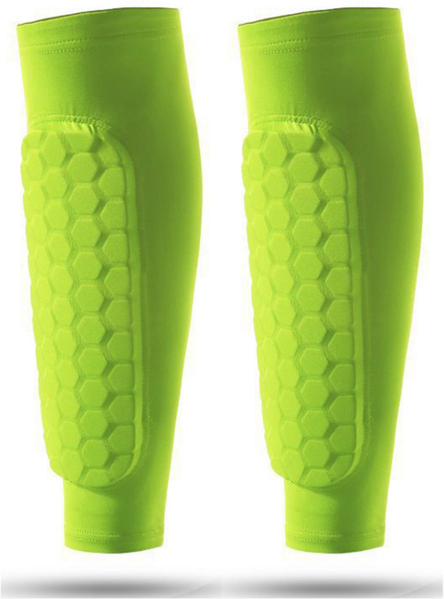 Scheenbeschermers voor voetbal - Scheenbeschermers voor ski's - Lichtgewicht kuitbescherming - Maat L - groen-Een paar