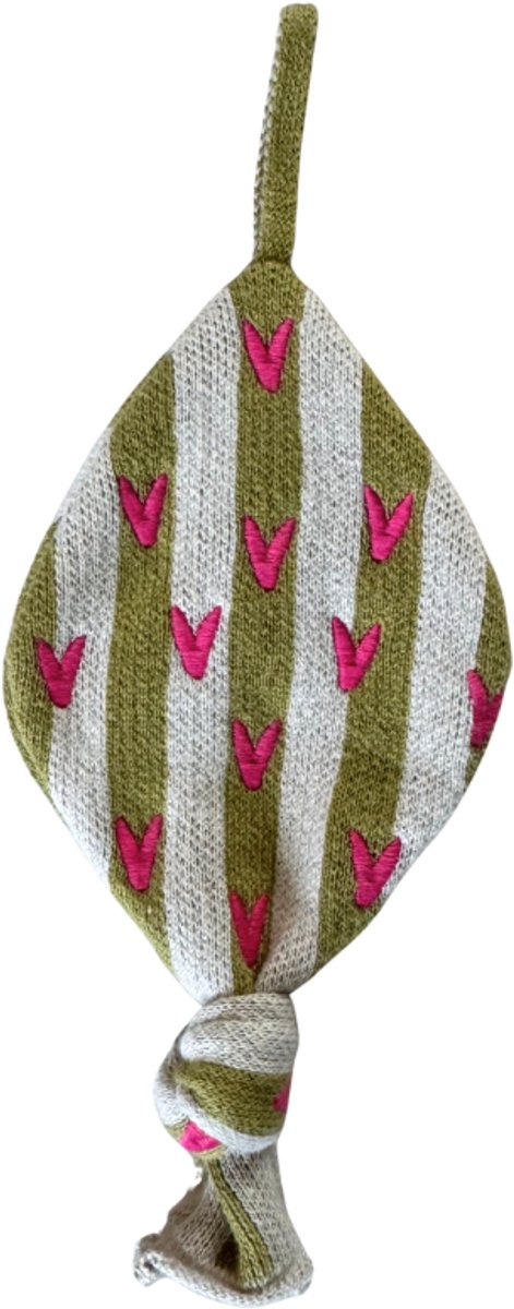 Speendoekje Hartjes - Knuffeldoekje Baby - Roze Groen - Unknown Stories