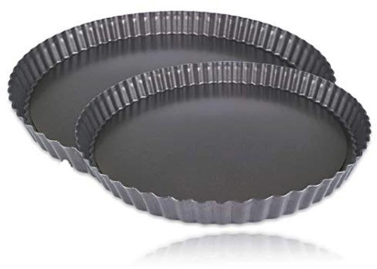 Set van 2 bakvormen Ø 26 cm en 28 cm voor taarten, quiches en pizza's