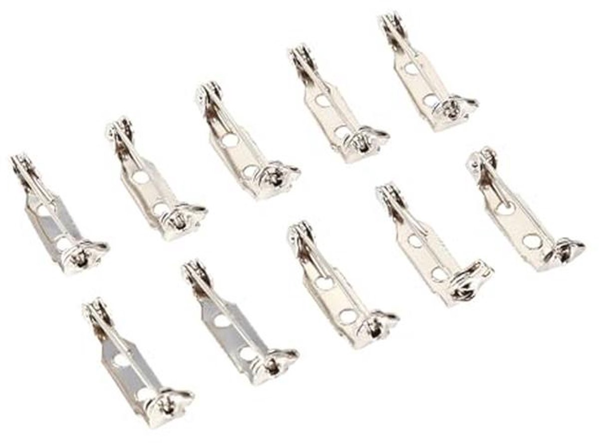Veilige Klemmen voor Naambordjes - 50 Stuks - Zilveren Veiligheidsnaalden voor Sieraden en Handwerk 20mm