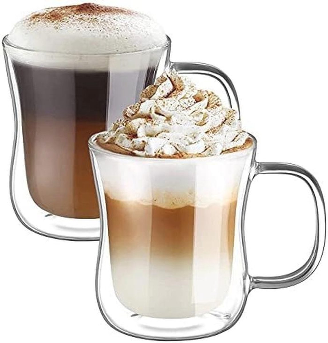 Dubbelwandige Koffieglazen Set van 2 - 350ml Latte Macchiato en Cappuccino Glazen