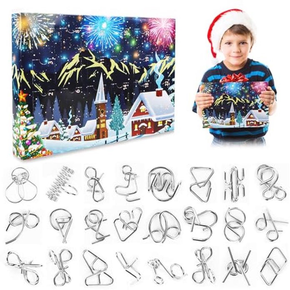 Adventskalender 2024 met 24 puzzelspellen voor iedereen - IQ-spel en aftelkalender