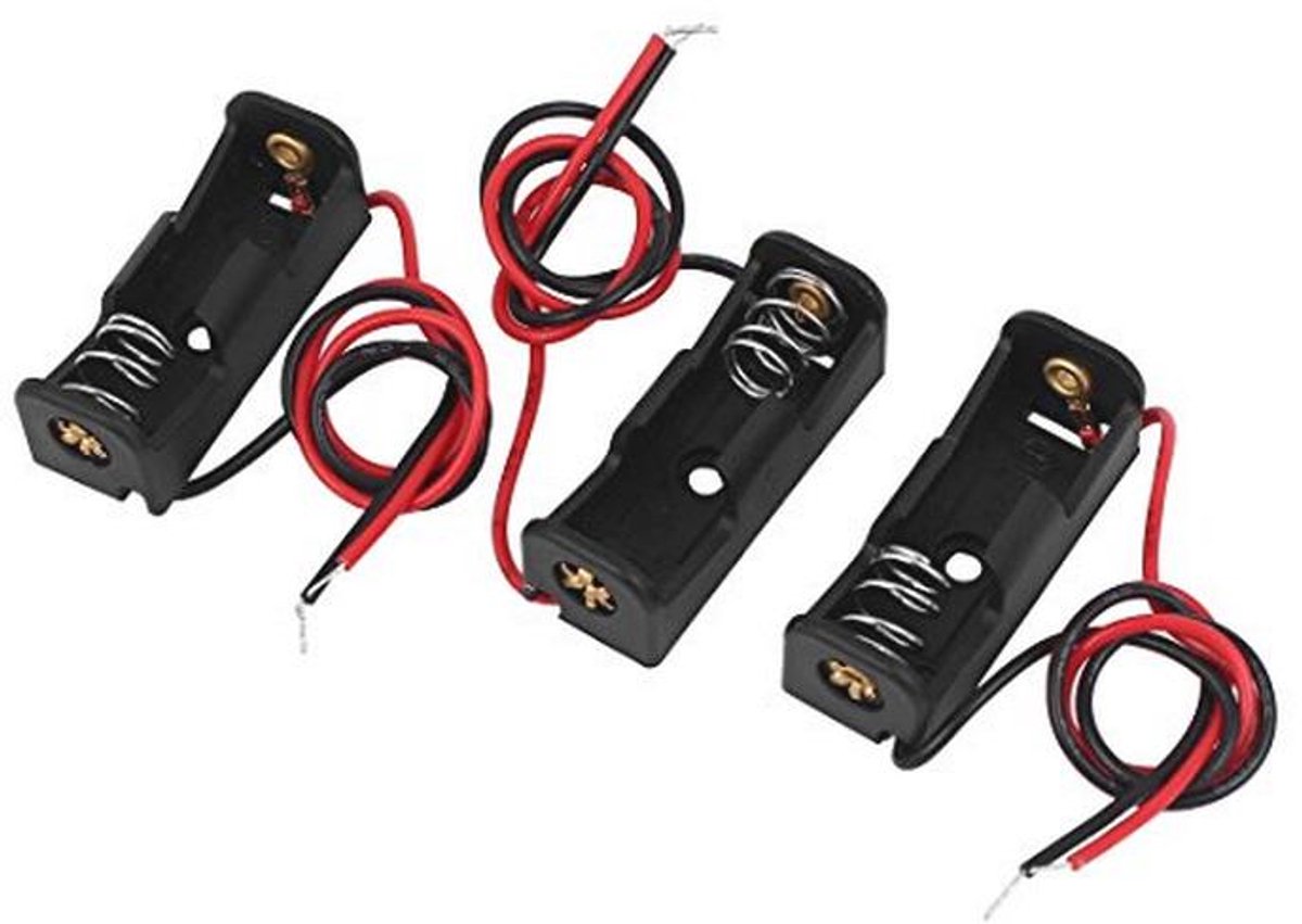 3 Stuks Spring Clip Batterijkoffer Geschikt voor 1x 23A / 12V N Batterij - Zwart