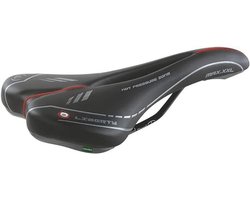 Comfortabel racefiets zadel met gat voor trekking, cross en MTB - synthetisch leer, zwart