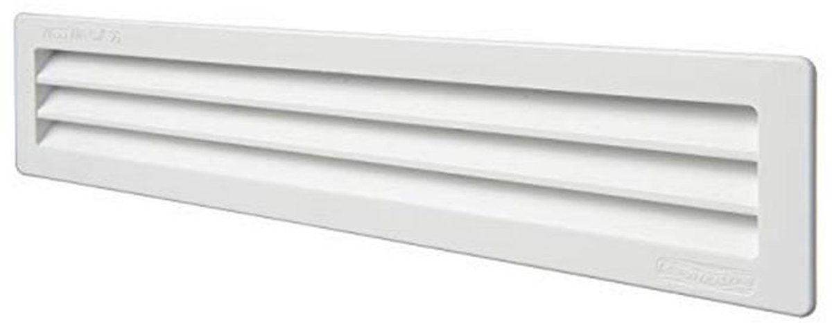 Rechthoekig ventilatierooster - kunststof - met insectengaas - 1 stuk - wit