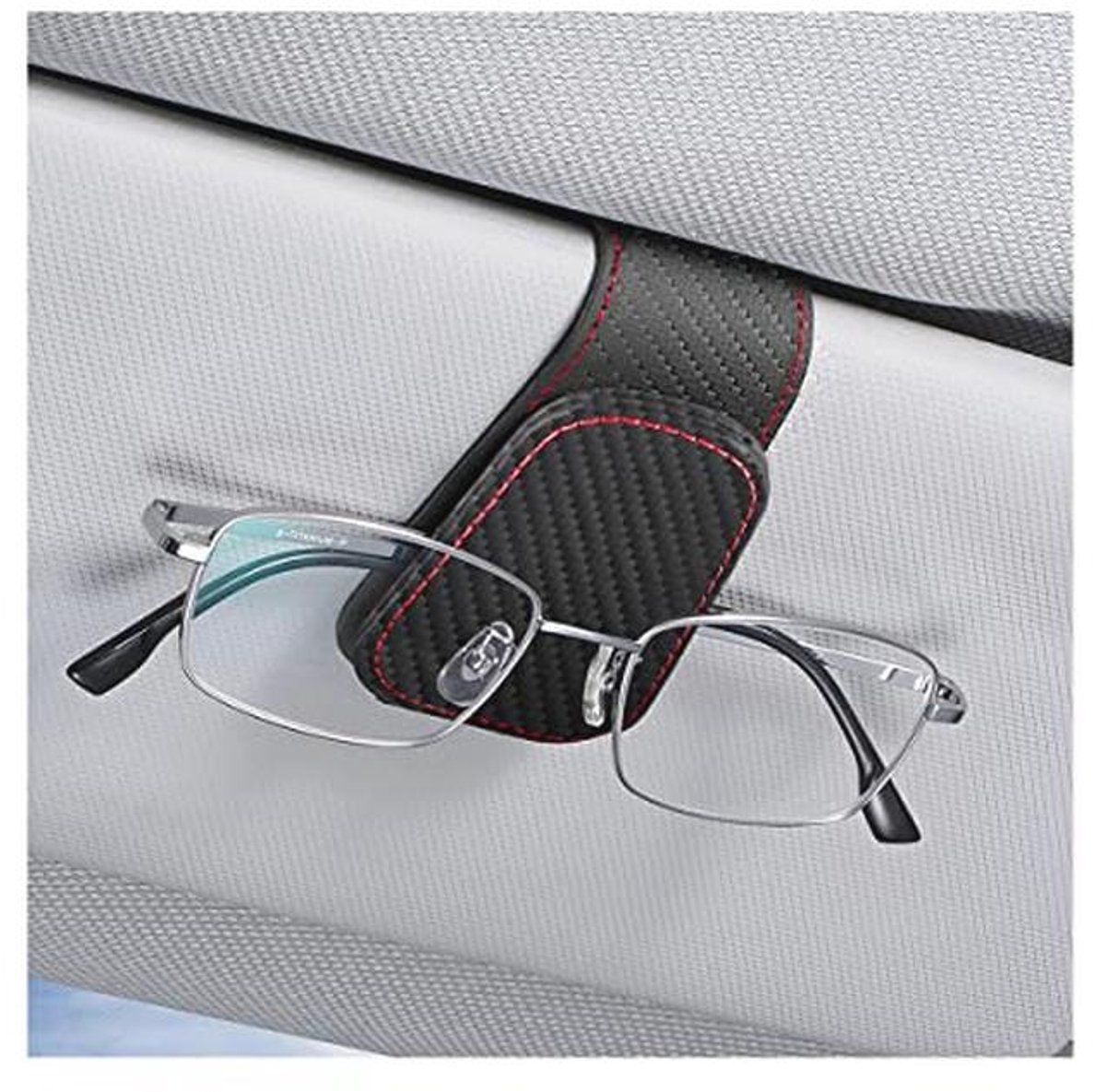 Universele Zonnebrilhouder voor Auto - Leer, Magnetische Sluiting, Multifunctioneel