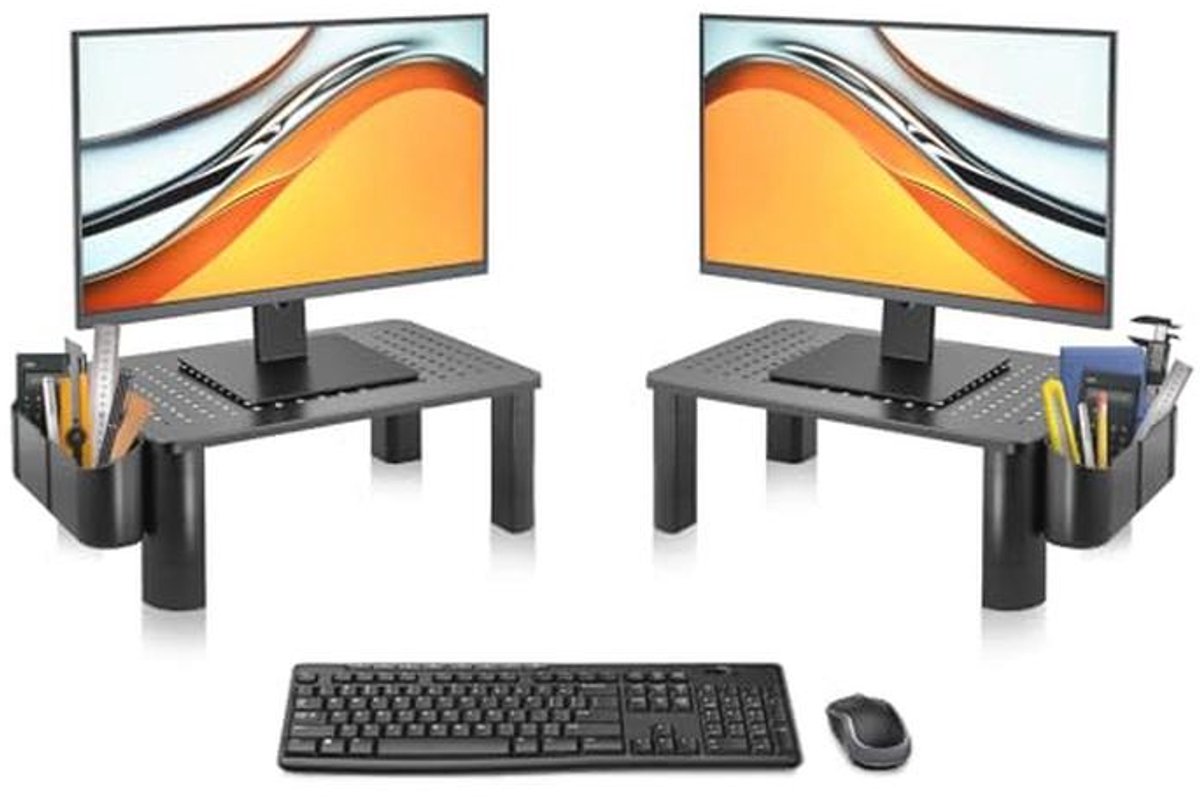 Monitorstandaard Verhoger - 3-in-1 Hoogte Verstelbaar - Sterke Metalen Laptop Standaard