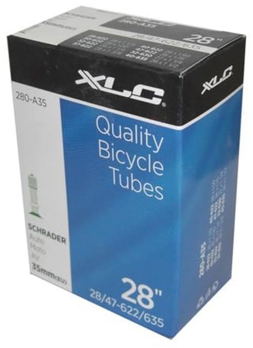 XLC Unisex - Fietsbinnenband voor volwassenen 27/28 x 1 1/8-1,75 28/47-622/635 AV 35 VT-A28, zwart, één maat