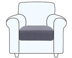 TAOCOCO Sofa Cover, Stretch Cushion Cover, 1 Piece, Sofa Cover, Seat Cushion, Furniture Protector (Grey, 1 Seater)