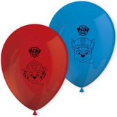 PROCOS - 8 latex rode en blauwe Paw Patrol ballonnen - Decoratie > Ballonnen