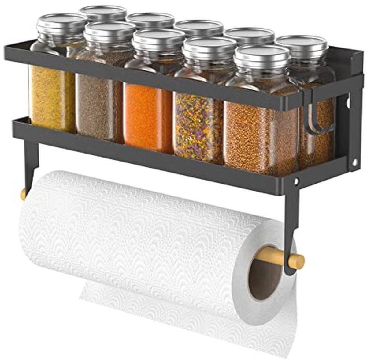 Magnetisch Kruidrek met Papieren Handdoekhouder - Muur Gemonteerd Keuken Organizer