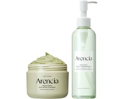 Arencia - Pore Melt Double Cleansing Duo – Gentle Cleansing Oil & Fresh Green Rice Mochi Cleanser - (320ml)